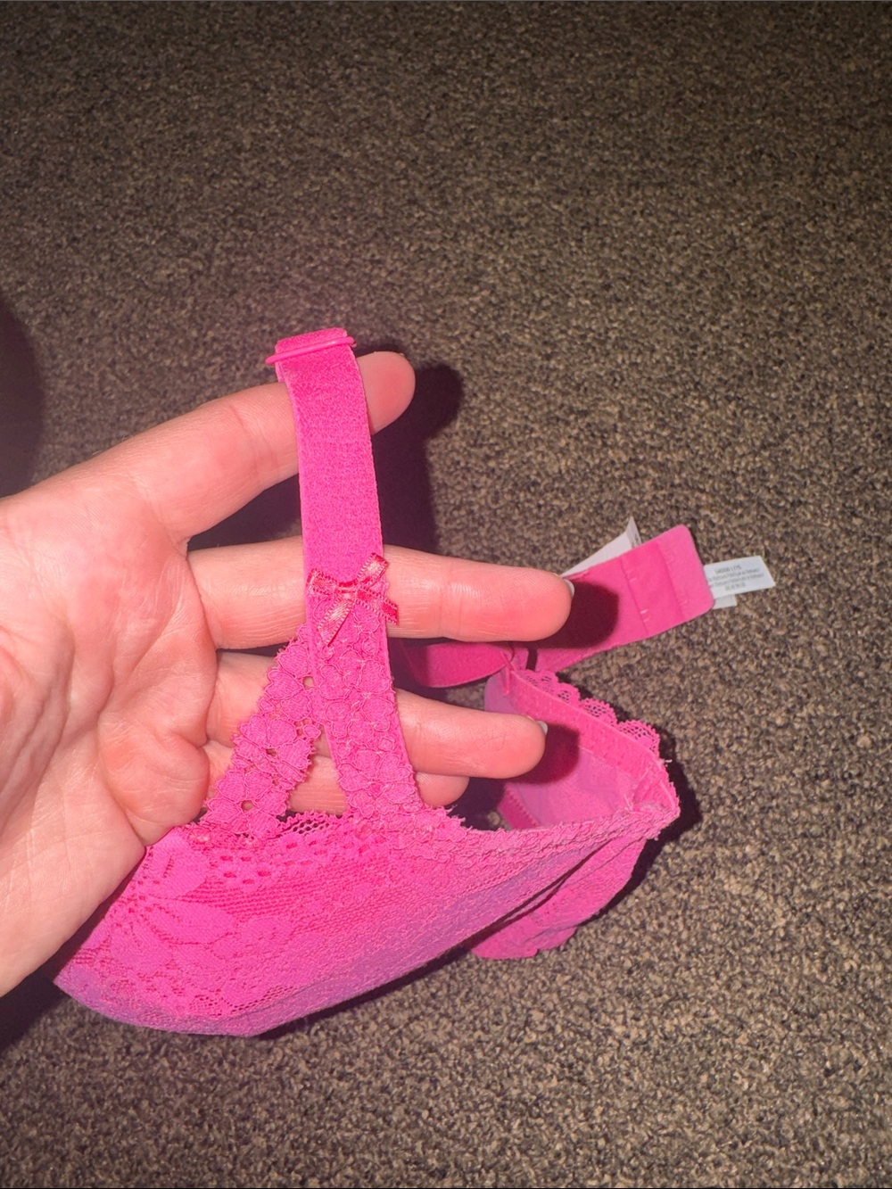 Victoria's Secret Neon Pink Lace Push-Up Bra - Picture 2 of 4
